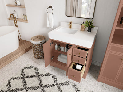 Manhattan 36 in. W x 22 in. D Left Offset Sink Bathroom Vanity - Willow Bath and Vanity