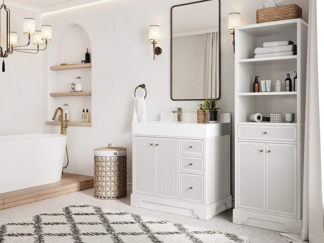 Manhattan 36 in. W x 22 in. D Left Offset Sink Bathroom Vanity - Willow Bath and Vanity