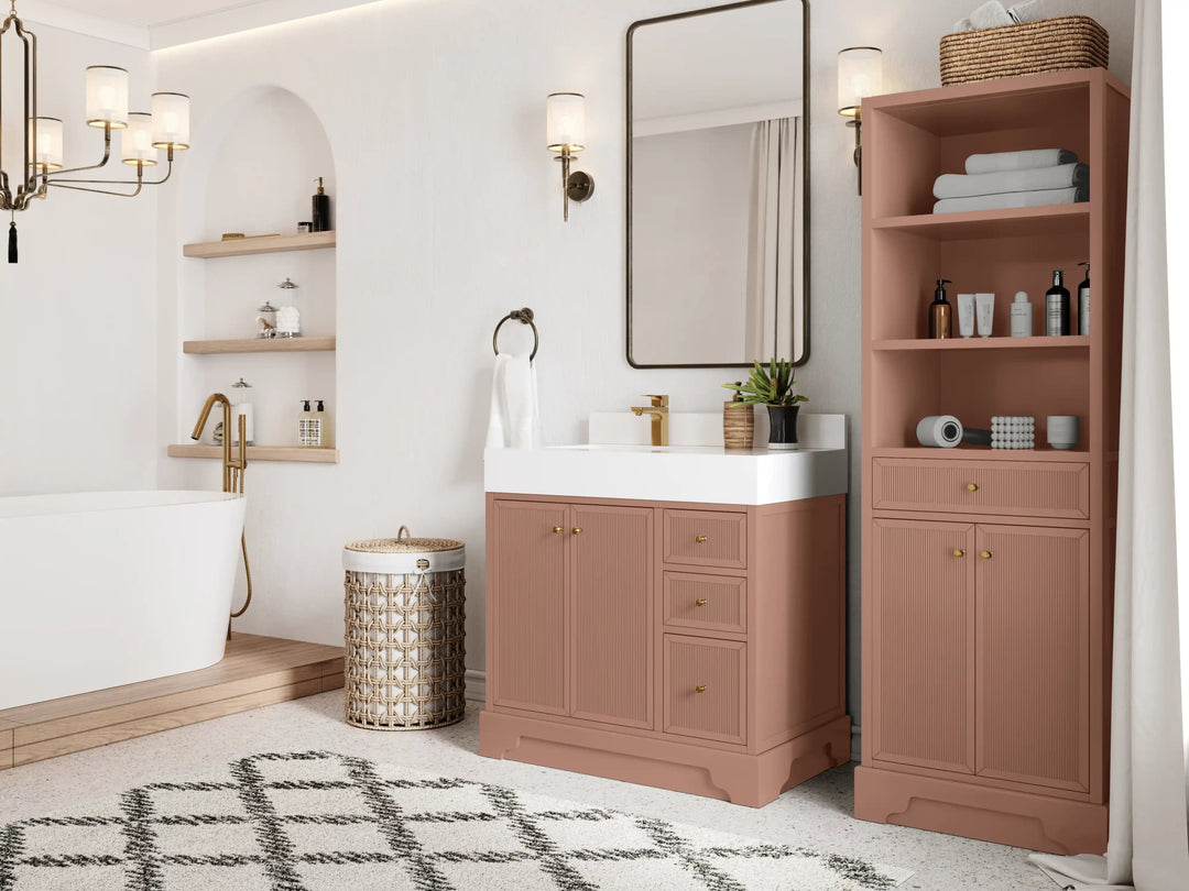 Manhattan 36 in. W x 22 in. D Left Offset Sink Bathroom Vanity | 
              
                Warm Terracotta
                
                  
             - MNH_WTC_CA_LZ_36L - photo №2