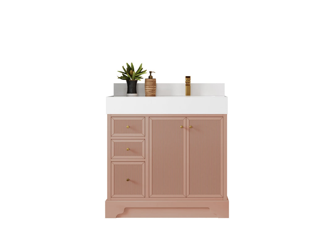 Manhattan 36 in. W x 22 in. D Right Offset Sink Bathroom Vanity - Willow Bath and Vanity