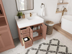 Manhattan 36 in. W x 22 in. D Right Offset Sink Bathroom Vanity - photo 3