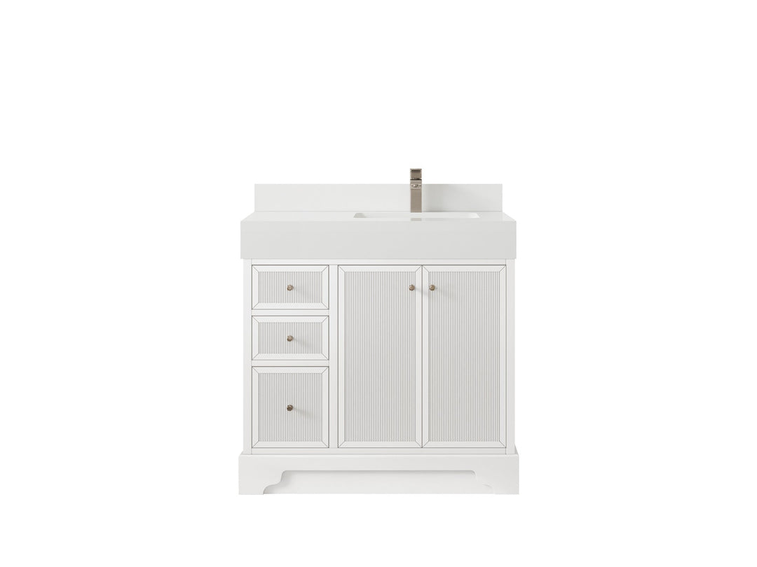 Manhattan 36 in. W x 22 in. D Right Offset Sink Bathroom Vanity - Willow Bath and Vanity