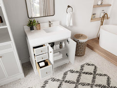 Manhattan 36 in. W x 22 in. D Right Offset Sink Bathroom Vanity - photo 3