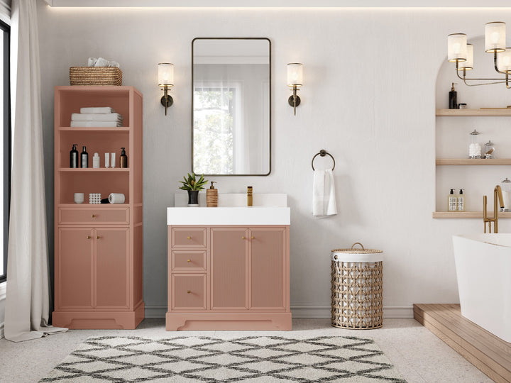 Manhattan 36 in. W x 22 in. D Right Offset Sink Bathroom Vanity - photo 4