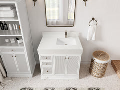 Manhattan 36 in. W x 22 in. D Right Offset Sink Bathroom Vanity - photo 9