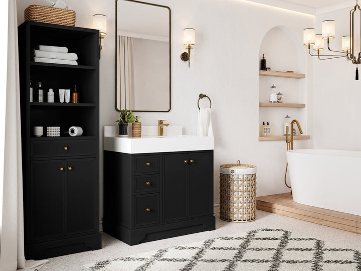 Manhattan 36 in. W x 22 in. D Right Offset Sink Bathroom Vanity - photo 2