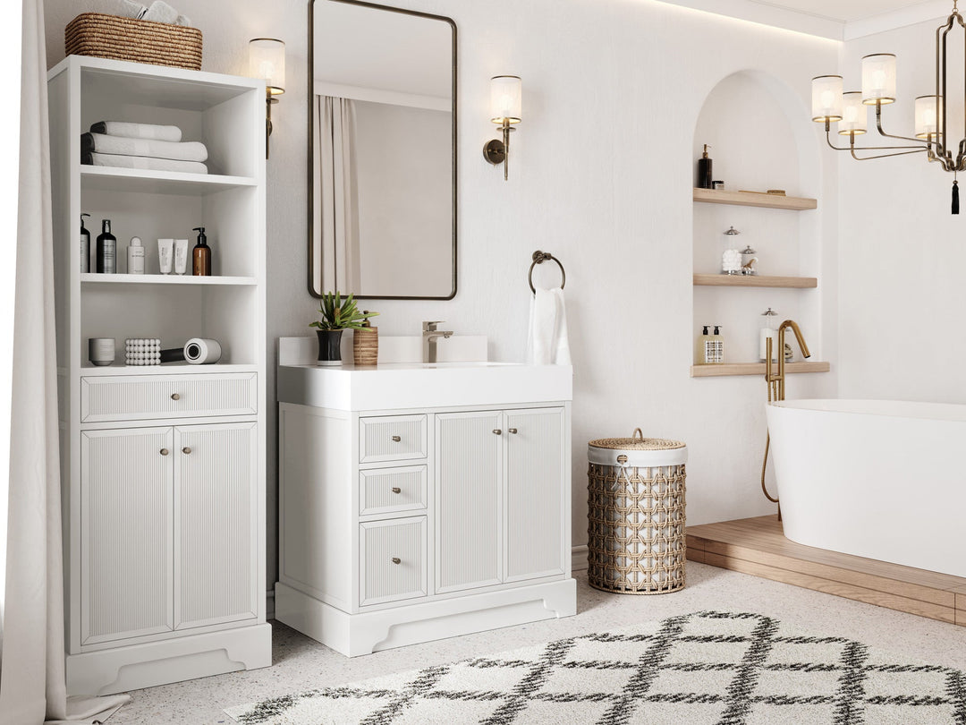 Manhattan 36 in. W x 22 in. D Right Offset Sink Bathroom Vanity - Willow Bath and Vanity