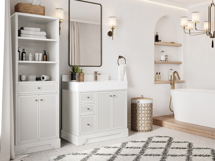 Manhattan 36 in. W x 22 in. D Right Offset Sink Bathroom Vanity - photo 2