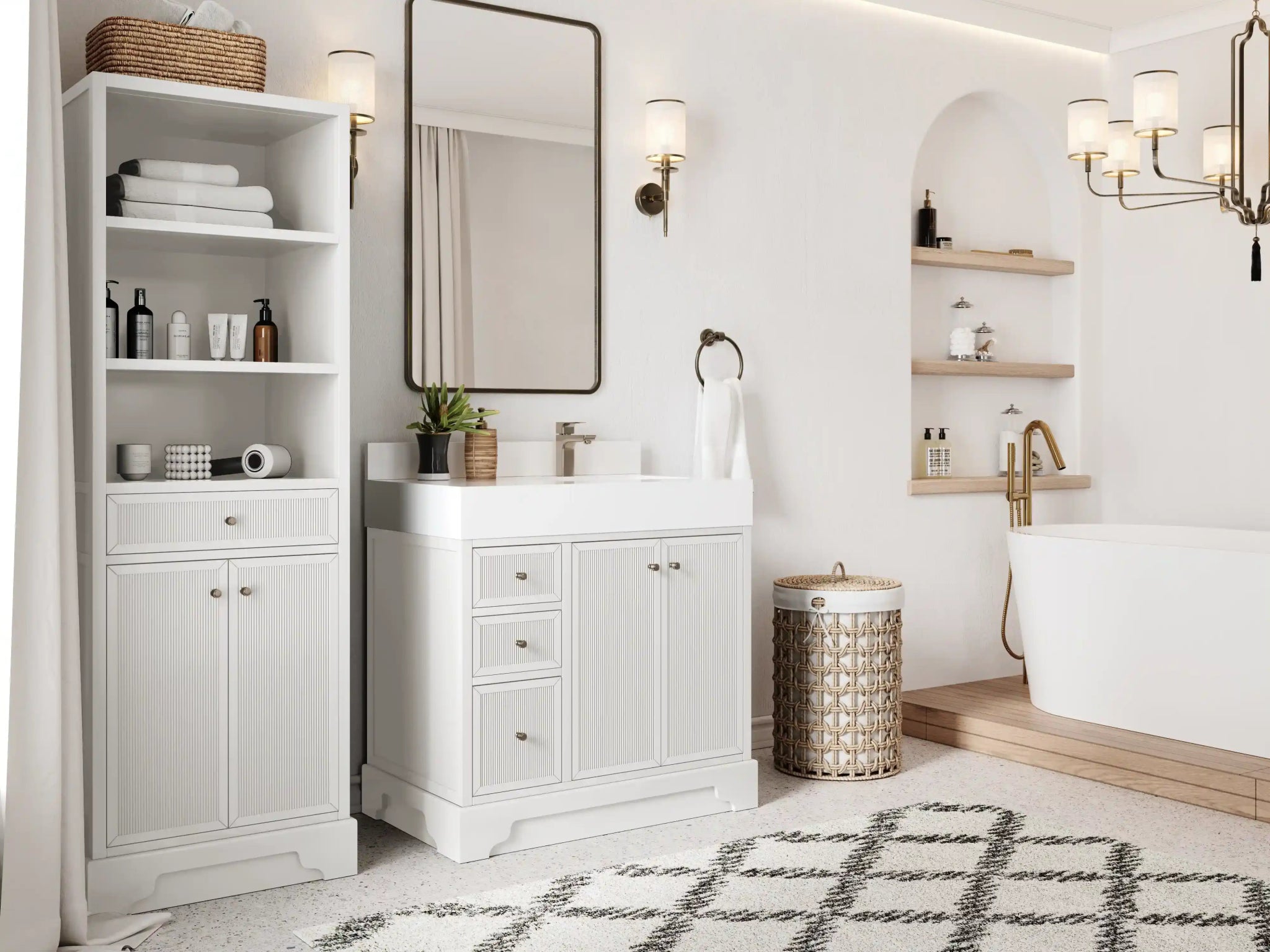 Manhattan 36 in. W x 22 in. D Right Offset Sink Bathroom Vanity - Willow Bath and Vanity