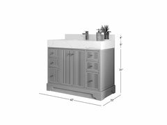 Manhattan 42 in. W x 22 in. D Single Sink Bathroom Vanity - photo 4