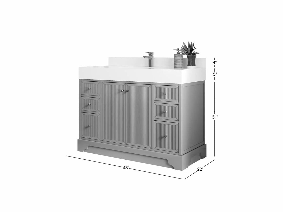 Manhattan 48 in. W x 22 in. D Single Sink Bathroom Vanity - Willow Bath and Vanity