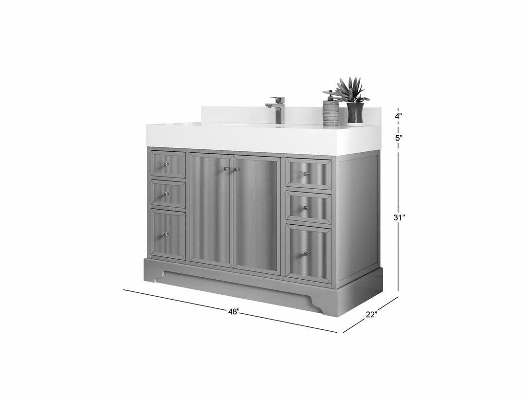 Manhattan 48 in. W x 22 in. D Single Sink Bathroom Vanity - Willow Bath and Vanity