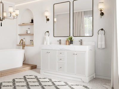 Manhattan 60 in. W x 22 in. D Double Sink Bathroom Vanity - Willow Bath and Vanity