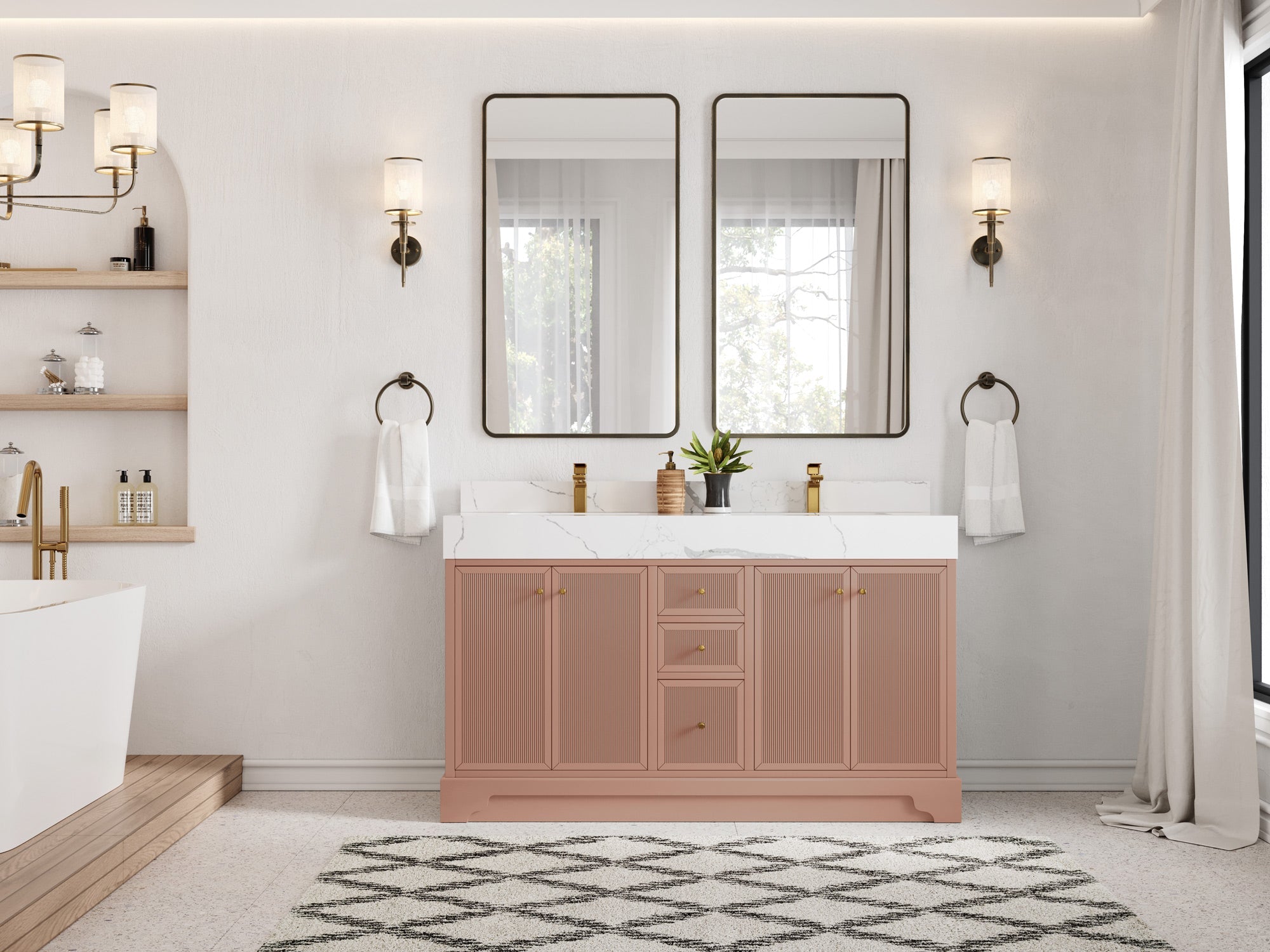 Manhattan 60 in. W x 22 in. D Double Sink Bathroom Vanity - Willow Bath and Vanity