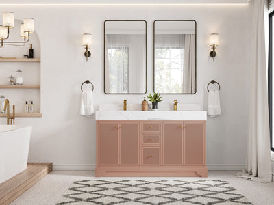 Manhattan 60 in. W x 22 in. D Double Sink Bathroom Vanity - Willow Bath and Vanity