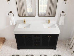 Manhattan 60 in. W x 22 in. D Double Sink Bathroom Vanity - photo 9