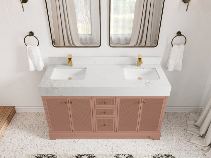 Manhattan 60 in. W x 22 in. D Double Sink Bathroom Vanity - photo 9