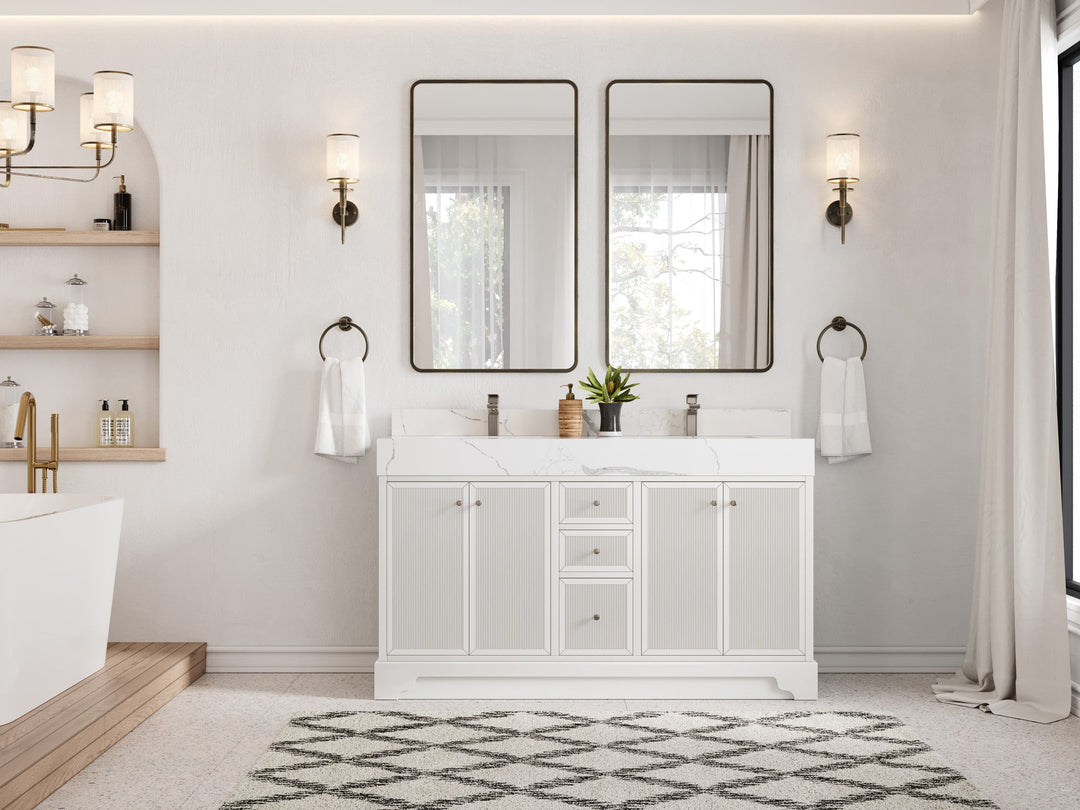 Manhattan 60 in. W x 22 in. D Double Sink Bathroom Vanity - Willow Bath and Vanity