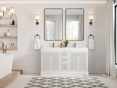 Manhattan 60 in. W x 22 in. D Double Sink Bathroom Vanity - Willow Bath and Vanity
