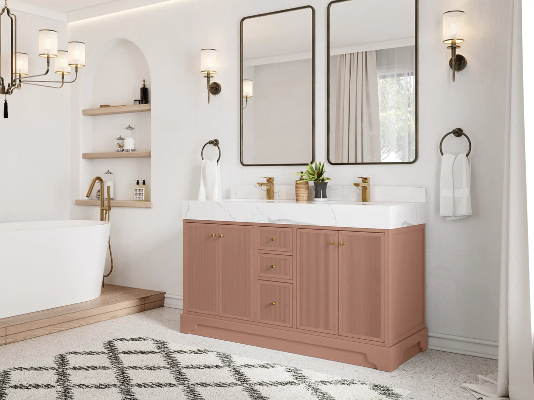 Manhattan 60 in. W x 22 in. D Double Sink Bathroom Vanity - Willow Bath and Vanity