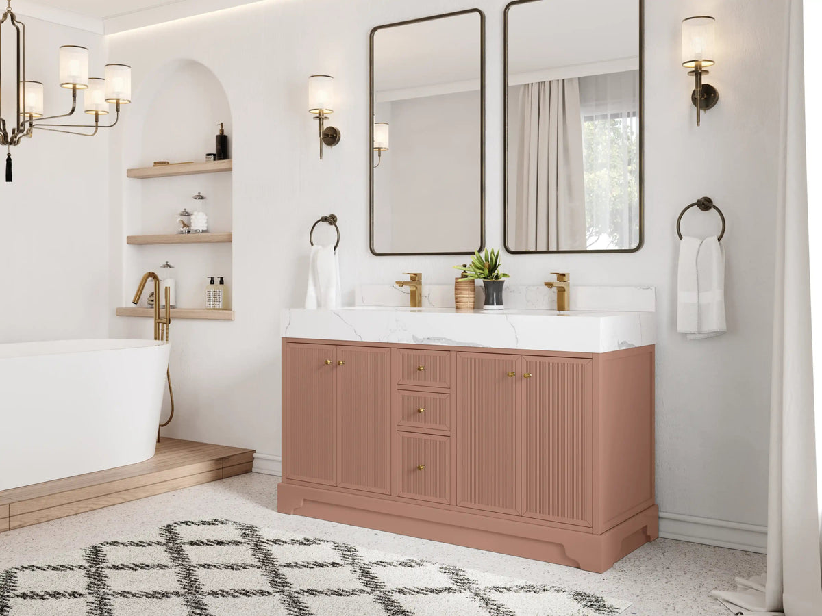 Manhattan 60 in. W x 22 in. D Double Sink Bathroom Vanity - Willow Bath and Vanity