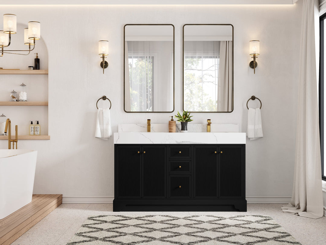 Manhattan 60 in. W x 22 in. D Double Sink Bathroom Vanity - Willow Bath and Vanity