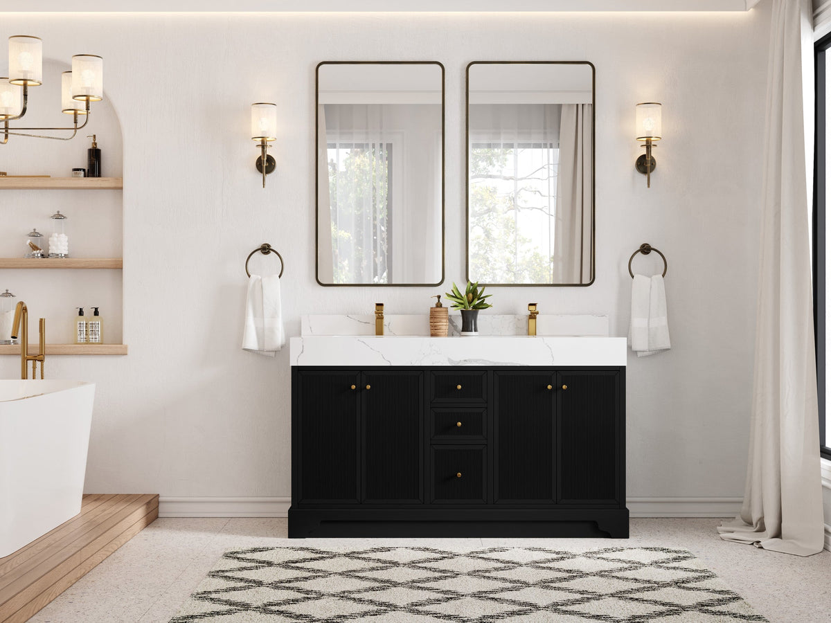 Manhattan 60 in. W x 22 in. D Double Sink Bathroom Vanity - Willow Bath and Vanity