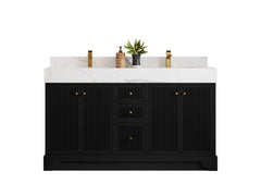 Manhattan 60 in. W x 22 in. D Double Sink Bathroom Vanity - photo 1