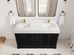 Manhattan 60 in. W x 22 in. D Double Sink Bathroom Vanity - photo 5