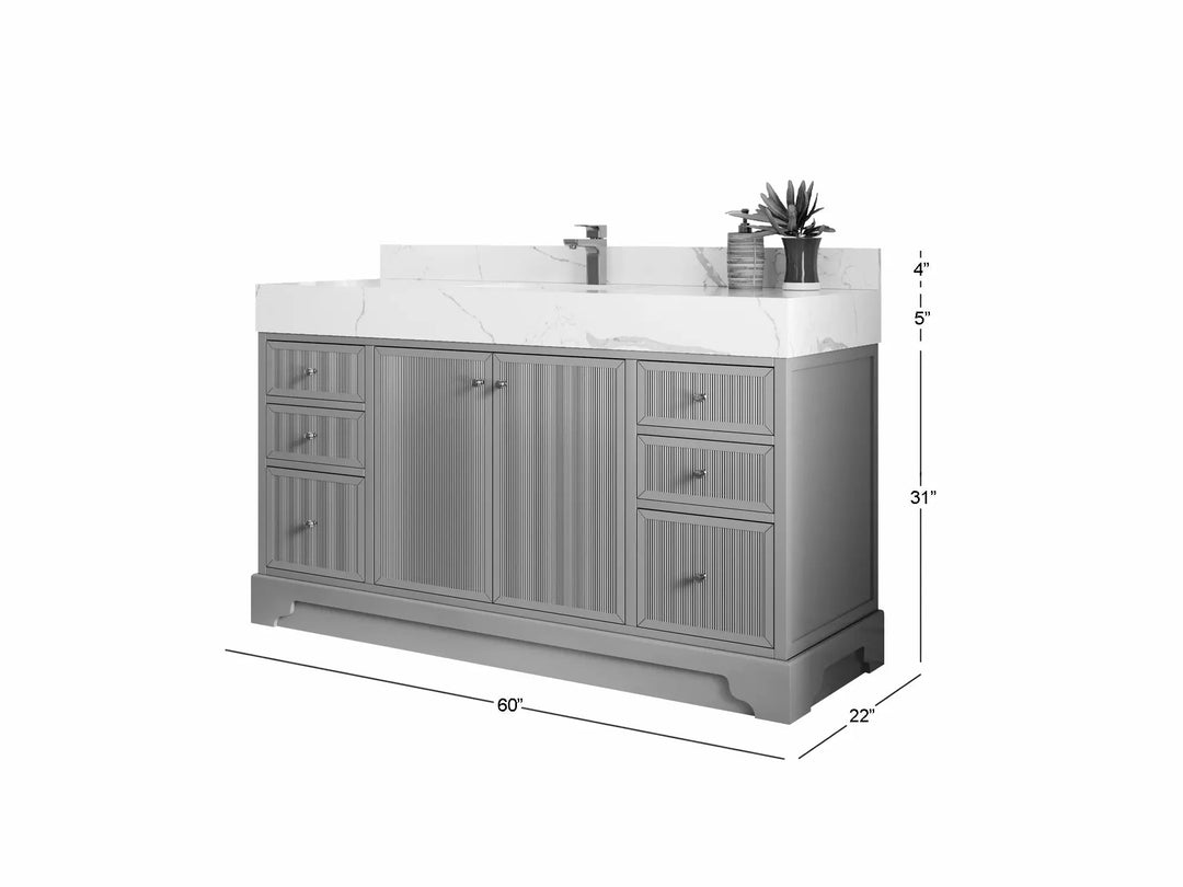 Manhattan 60 in. W x 22 in. D Single Sink Bathroom Vanity - Willow Bath and Vanity