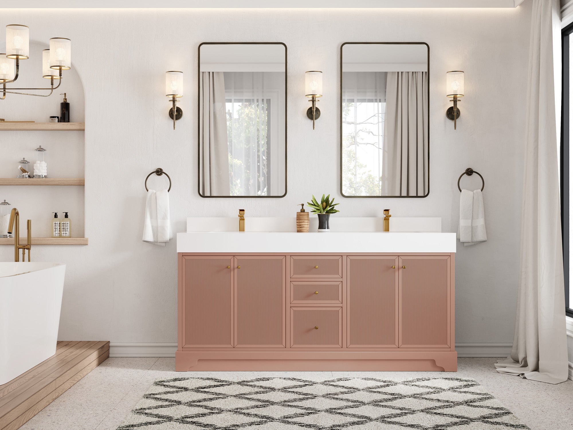 Manhattan 72 in. W x 22 in. D Double Sink Bathroom Vanity - Willow Bath and Vanity