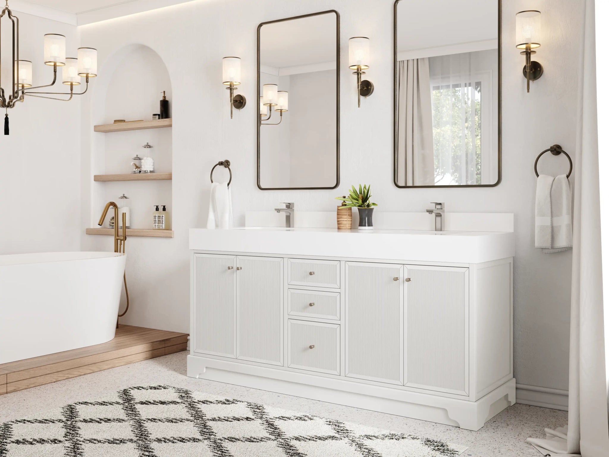 Manhattan 72 in. W x 22 in. D Double Sink Bathroom Vanity - Willow Bath and Vanity
