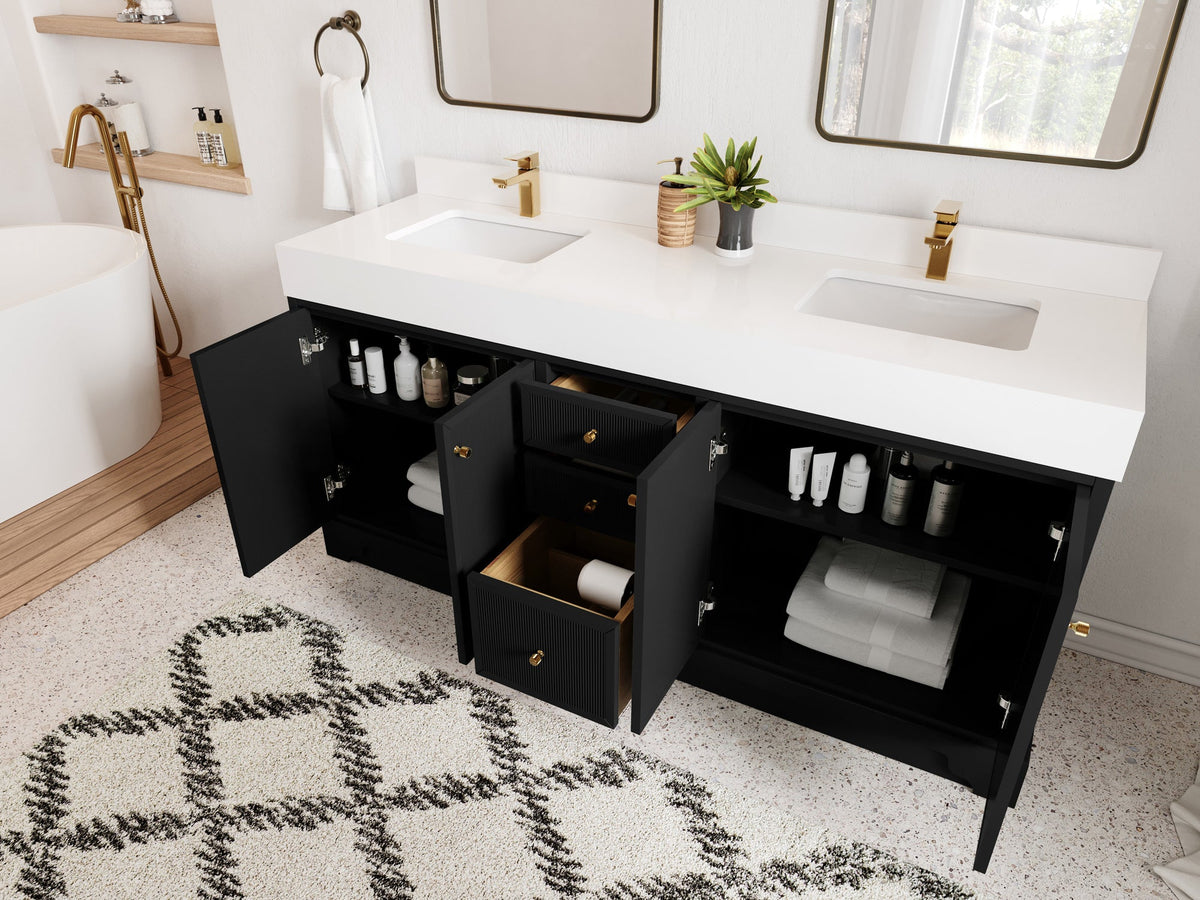 Manhattan 72 in. W x 22 in. D Double Sink Bathroom Vanity - Willow Bath and Vanity