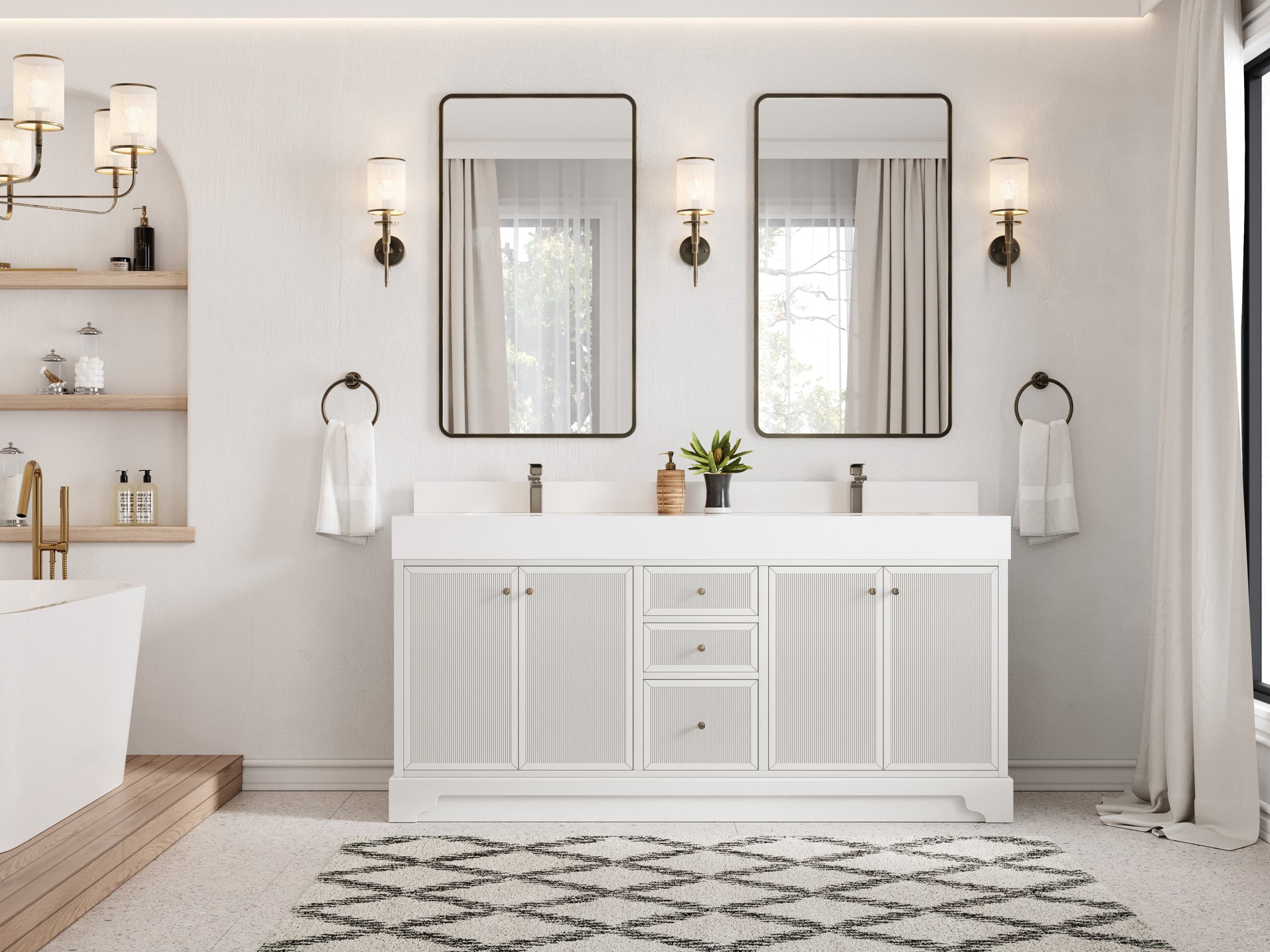 Manhattan 72 in. W x 22 in. D Double Sink Bathroom Vanity - Willow Bath and Vanity