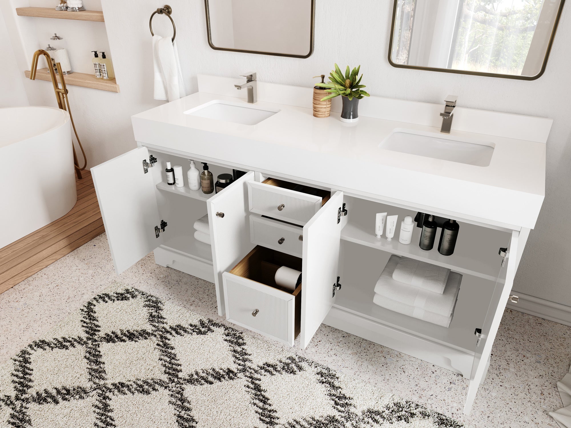 Manhattan 72 in. W x 22 in. D Double Sink Bathroom Vanity - Willow Bath and Vanity
