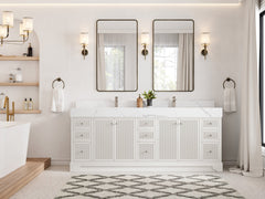 Manhattan 84 in. W x 22 in. D Double Sink Bathroom Vanity - photo 4