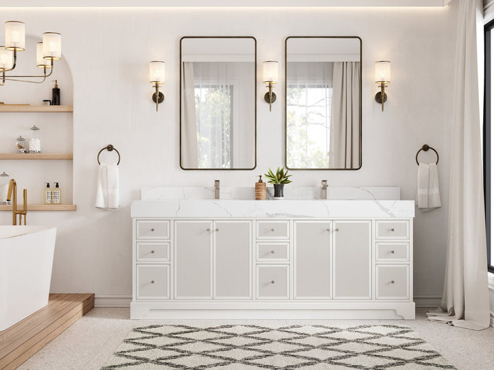 Manhattan 84 in. W x 22 in. D Double Sink Bathroom Vanity - photo 4