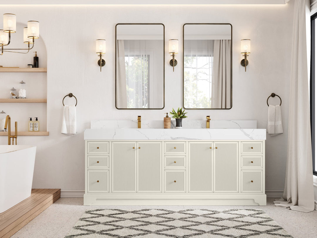 Manhattan 84 in. W x 22 in. D Double Sink Bathroom Vanity - Willow Bath and Vanity