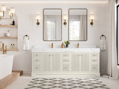 Manhattan 84 in. W x 22 in. D Double Sink Bathroom Vanity - photo 3