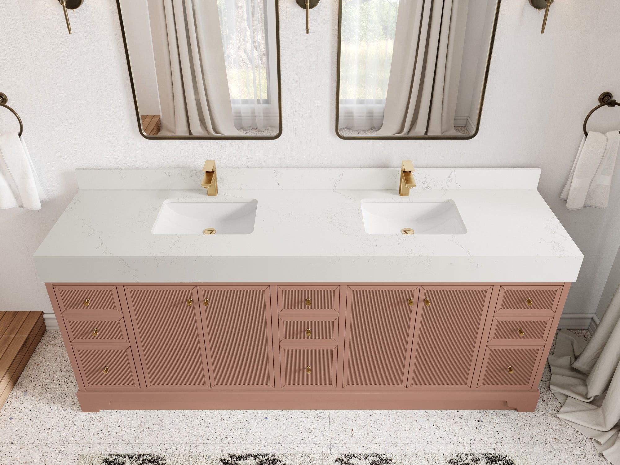 Manhattan 84 in. W x 22 in. D Double Sink Bathroom Vanity - Willow Bath and Vanity