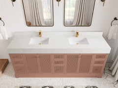 Manhattan 84 in. W x 22 in. D Double Sink Bathroom Vanity - photo 9