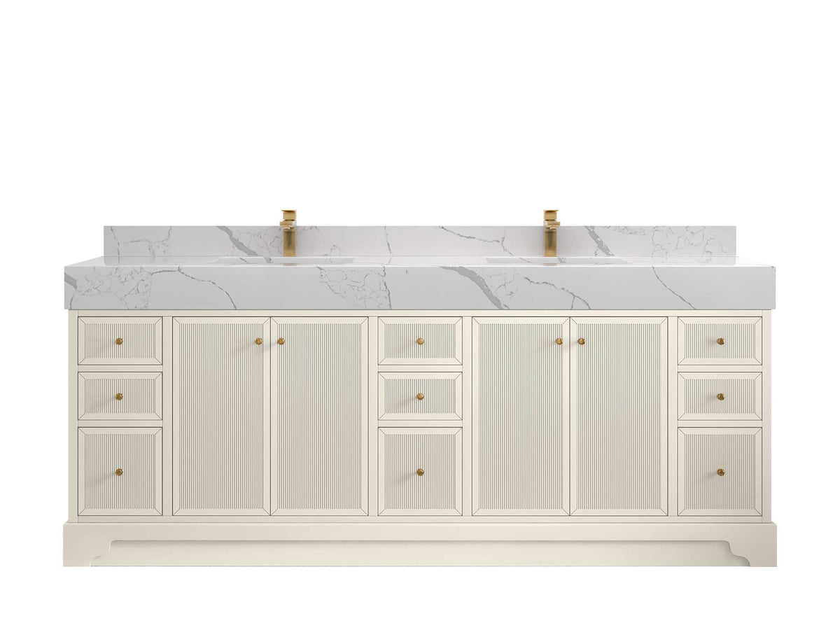 Manhattan 84 in. W x 22 in. D Double Sink Bathroom Vanity - Willow Bath and Vanity