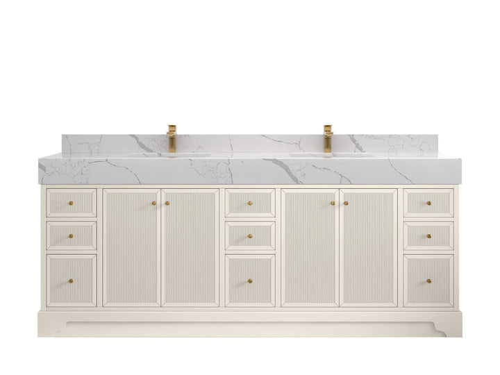 Manhattan 84 in. W x 22 in. D Double Sink Bathroom Vanity - photo 12