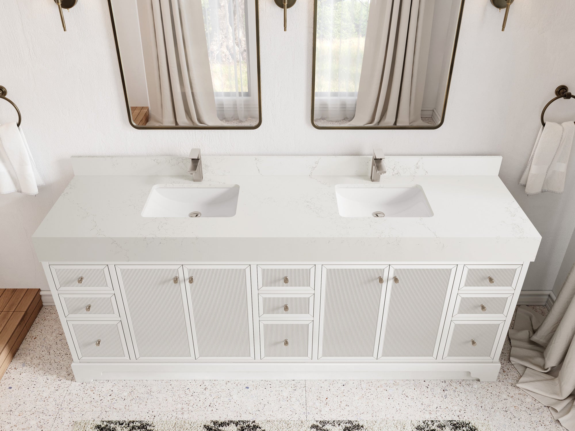 Manhattan 84 in. W x 22 in. D Double Sink Bathroom Vanity - Willow Bath and Vanity