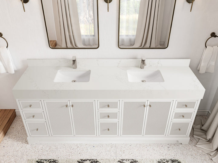 Manhattan 84 in. W x 22 in. D Double Sink Bathroom Vanity - photo 9