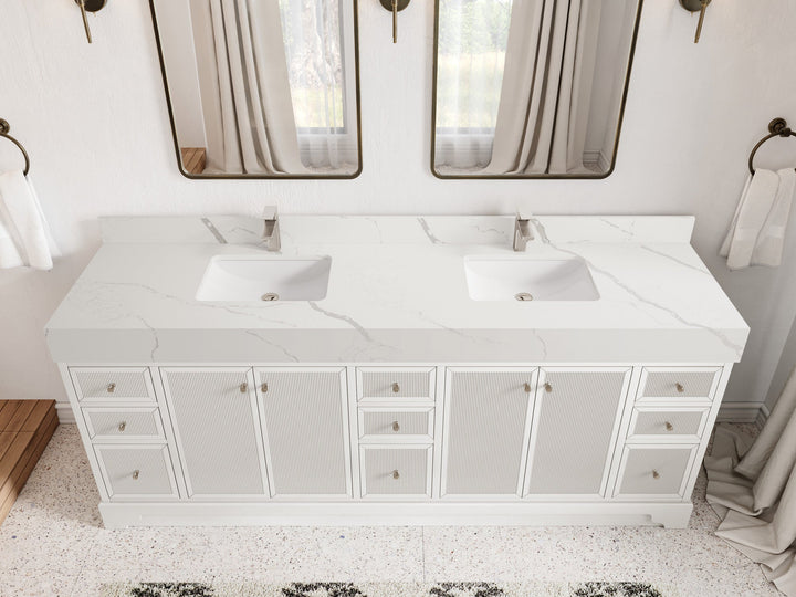 Manhattan 84 in. W x 22 in. D Double Sink Bathroom Vanity - photo 7