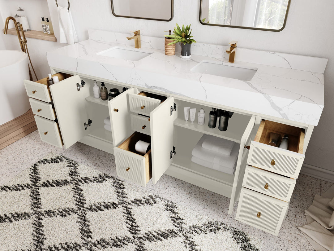 Manhattan 84 in. W x 22 in. D Double Sink Bathroom Vanity - Willow Bath and Vanity