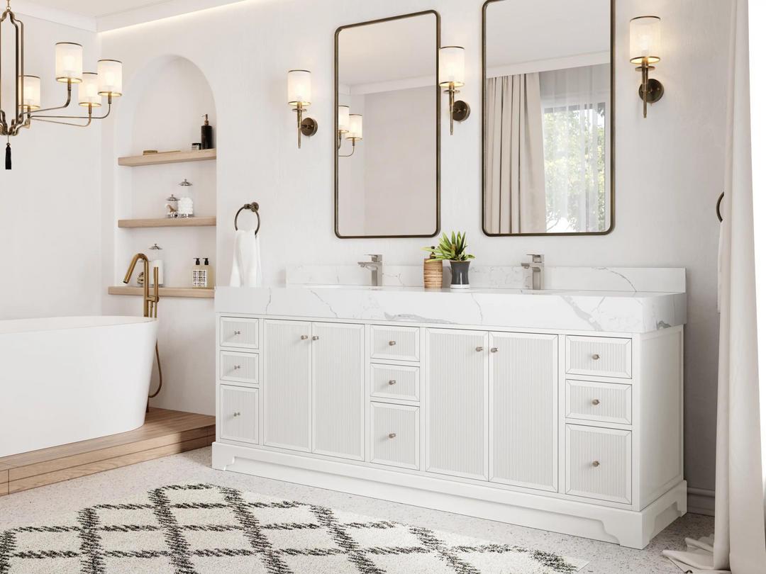 Manhattan 84 in. W x 22 in. D Double Sink Bathroom Vanity - Willow Bath and Vanity