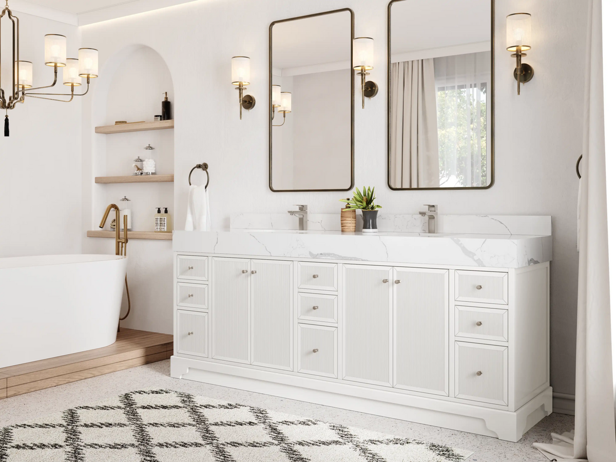Manhattan 84 in. W x 22 in. D Double Sink Bathroom Vanity - Willow Bath and Vanity