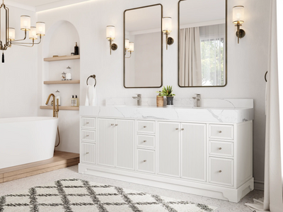 Manhattan 84 in. W x 22 in. D Double Sink Bathroom Vanity - Willow Bath and Vanity